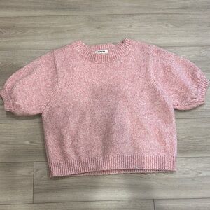 Zenana Pink Short-Sleeve Knit Sweater